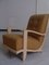 Art Deco Mustard Yellow Cavalry Wool & Beige Painted Wood Lounge Chair, 1940s 9