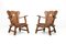 Brutalist Alsatian Oak Armchairs from Oisterwijk, 1950s, Set of 2 1