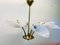 Large Sputnik Spider Floral 6-Arm Ceiling Lamp in Plastic & Brass, 1950s 5