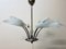 Large Sputnik Spider Floral 6-Arm Ceiling Lamp in Plastic & Brass, 1950s 2