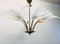 Large Sputnik Spider Floral 6-Arm Ceiling Lamp in Plastic & Brass, 1950s 3