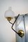 Italian Brass & Frosted Glass Sconces from Stilnovo, Italy, 1950s, Set of 2 1