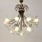 Brass & Glass Chandelier with 16 Lights, 1950s, Image 6