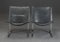 Vintage Black Leather & Chrome Chairs, 1970s, Set of 4 1
