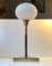 Lampe de Bureau Vintage Scandinave en Verre Opalin et Laiton, 1960s 1