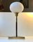 Vintage Scandinavian Opaline Glass and Brass Table Lamp, 1960s, Image 1
