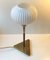 Vintage Scandinavian Opaline Glass and Brass Table Lamp, 1960s 2