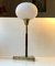 Vintage Scandinavian Opaline Glass and Brass Table Lamp, 1960s, Image 3