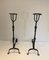 Antique French Landiers in Wrought Iron, Set of 2, Image 4