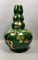 Grüne Art Deco Emaille Vase aus Terrakotta mit Goldverzierungen von Sainte-Radegonde, 1