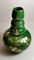 Grüne Art Deco Emaille Vase aus Terrakotta mit Goldverzierungen von Sainte-Radegonde, 3