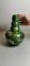 Art Deco Green Enameled Terracotta Vase with Pure Gold Decorations from Sainte-Radegonde,  13