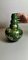 Grüne Art Deco Emaille Vase aus Terrakotta mit Goldverzierungen von Sainte-Radegonde, 13