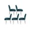 Mid-Century Modern Chrome and Velvet Chairs, Set of 5, Image 1