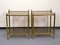Brass Side Tables with Smoked Glass Shelves, 1970s, Set of 2 1