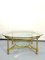 Round Brass Coffee Table with Glass Top and Shelf, 1970s 1