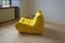 Fauteuil et Pouf Togo en Microfibre Jaune par Michel Ducaroy pour Ligne Roset, Set de 2 6