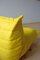 Poltrona e pouf Togo in microfibra gialla di Michel Ducaroy per Ligne Roset, set di 2, Immagine 4
