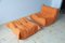Fauteuil et Pouf Togo Vintage en Microfibre Orange par Michel Ducaroy pour Ligne Roset, 1970s 12
