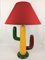Ceramic Cactus Table Lamp by Chatain François, 1980s, Image 1