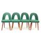 Tatra Green Fabric Dining Chairs by Antonín Šuman for Mier, 1962, Set of 4 13