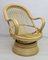 Mid-Century Modern Swivel and Rocking Bamboo Chair, 1970s, Image 1