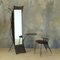 Brutalist Metal Mirror with Side Chair, Image 1