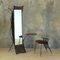 Brutalist Metal Mirror with Side Chair, Immagine 1