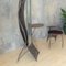 Brutalist Metal Mirror with Side Chair 9