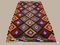 Tapis Kilim Vintage Noir et Rouge Orange, Turquie 2