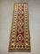 Vintage Blue, Red, & Beige Narrow Kazak Runner Rug, 1950s, Image 1