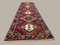 Vintage Turkish Red, Beige & Blue Tribal Runner Rug, 1950s, Image 4