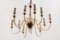 Hollywood Regency Venetian Glass 12-Light Chandelier from Murano Glass Sommerso, 1950s 2