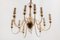 Lámpara de araña Hollywood Regency de 12 luces de cristal de Murano de Sommerso, años 50, Imagen 2