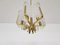 Glass and Brass Chandelier, 1960s 7