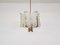 Glass and Brass Chandelier, 1960s 1
