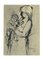 Mère et Enfant - Dessin au Plume et à l'Aquarelle par Francesco Delli Santi - 1966 1966 1