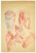 Figuras - Pastel original sobre papel de Luigi Galli - Finales del siglo XIX Finales del siglo XIX, Imagen 1