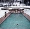 Snow Round the Pool Oversize C Print Framed in White by Slim Aarons, Imagen 1