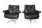 Black Leather Armchairs by H. W. Klein, Set of 2 1