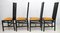 High Back Dining Chairs in Black Lacquered Wood, 1979, Set of 4, Image 4