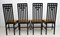 High Back Dining Chairs in Black Lacquered Wood, 1979, Set of 4 5