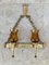 Mid-20th-Century Iron and Colored Glass Wall Lights, 1960s, Set of 3, Image 4