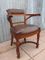 French Art Nouveau Carved Oak Armchair, Image 13