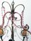 Lámpara de araña antigua de opalina rosa, Imagen 4