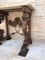 Antique Carved Console Table with Beige Marble Top 17