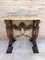 Antique Carved Console Table with Beige Marble Top 1