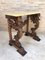Antique Carved Console Table with Beige Marble Top 2