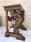 Antique Carved Console Table with Beige Marble Top 5