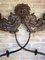 Antique Carved Console Table with Beige Marble Top 11